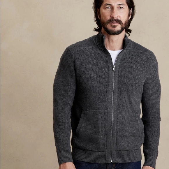 EUC Calvin Klein Jeans Size Large Zip Cardigan Sweater - Picture 1 of 8